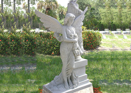 Hand carved marble monument angel statue for cemetery