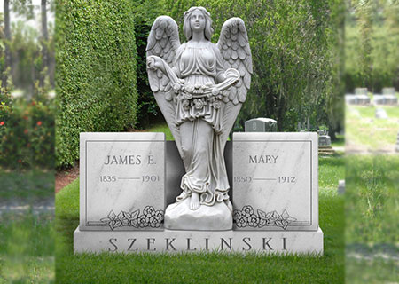 Hand Carved Customized Angle Headstone