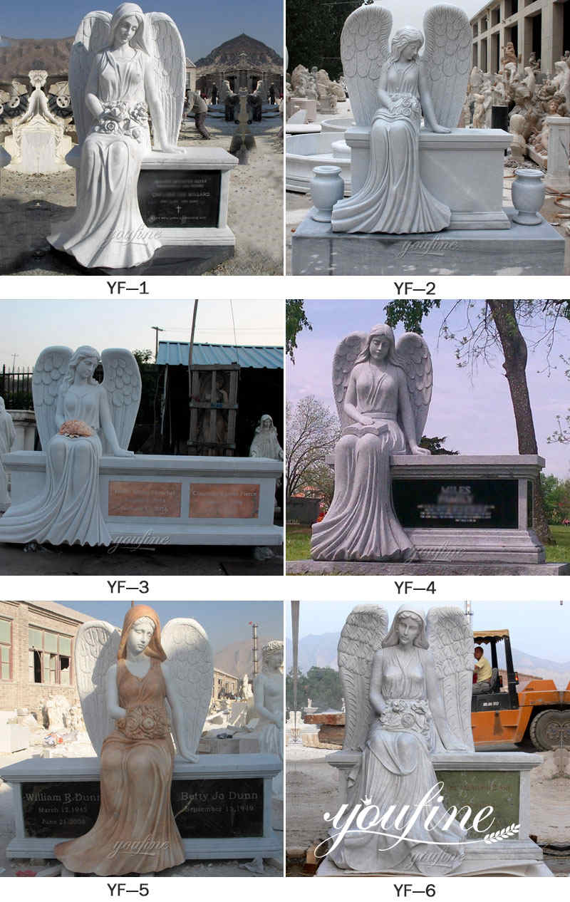 cemetery marble angel statues -YouFine Sculpture