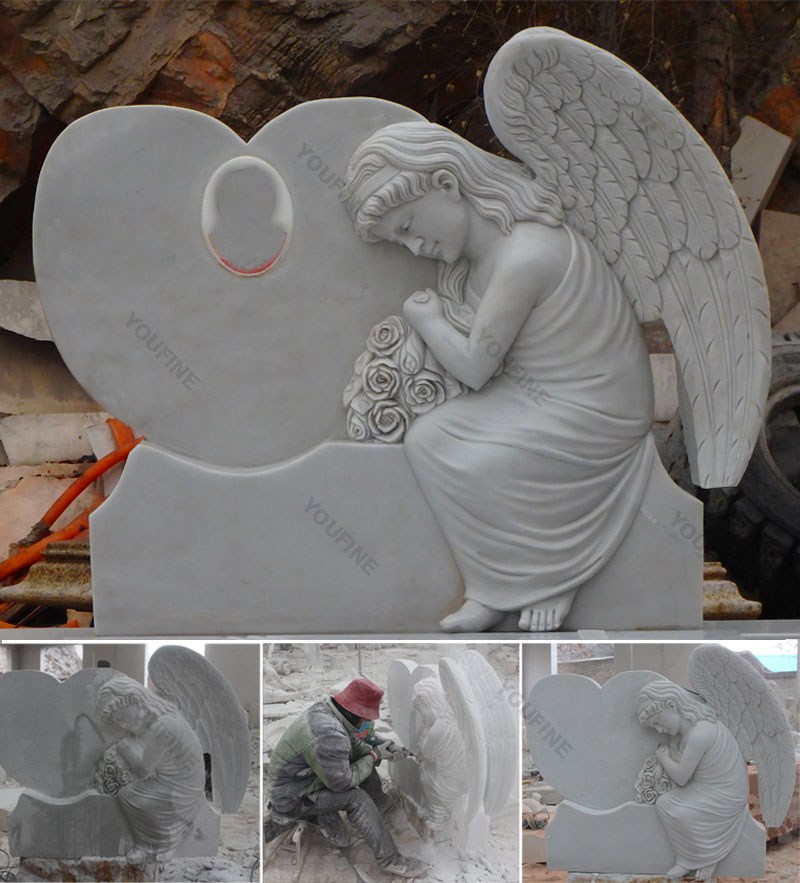 marble angel tombstone -YouFine Sculpture