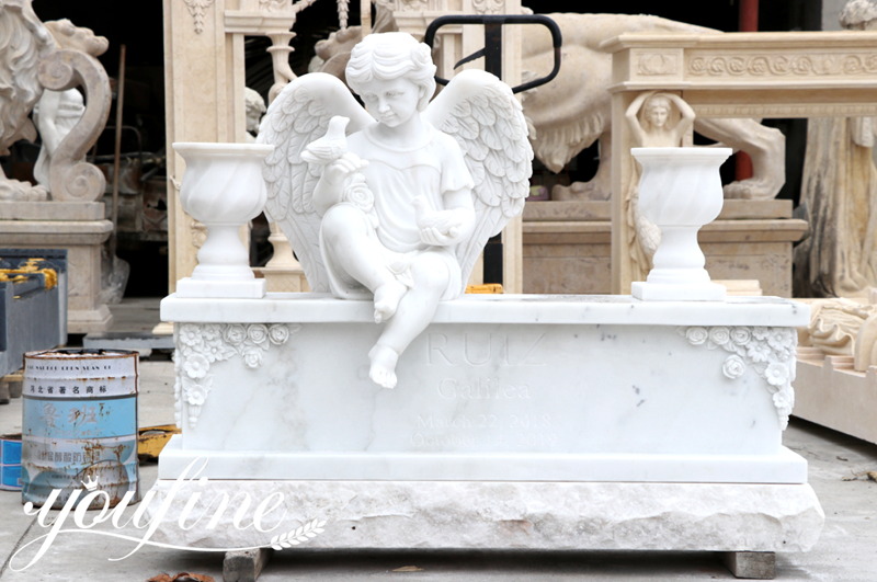 White Marble Angel Headstone Introduction