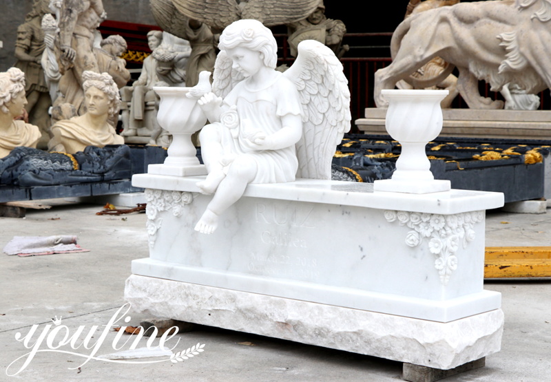 White Marble Angel Headstone Introduction
