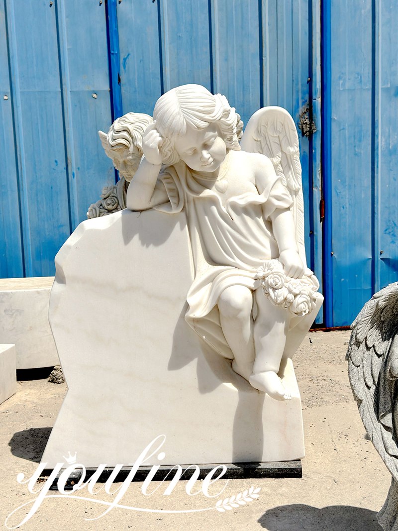 A Vivid Marble Sculpture of a Cherub