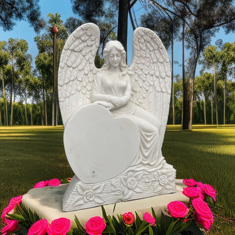Marble Angel Headstone Details