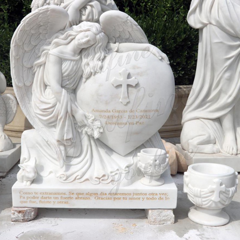 Exquisite Marble Single Headstone with Angel