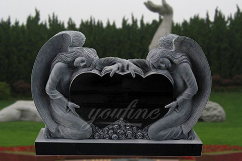 Granite heart headstone angel design for sale