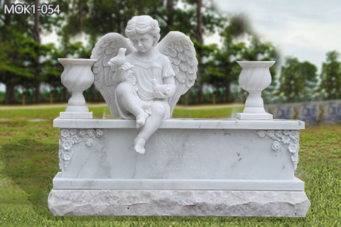 White Marble Angel Headstone Graveyard Memorial for Sale