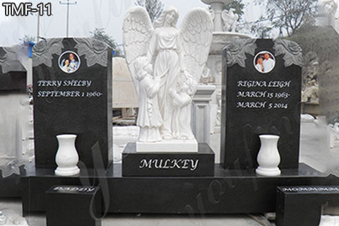 White Marble Angel Monument Giant Headstone for Sale MOKK-652