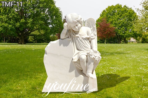 Nature Marble Cherub Headstone Factory Supply at a Discount MOK1-568