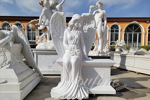 marble angel tombstone