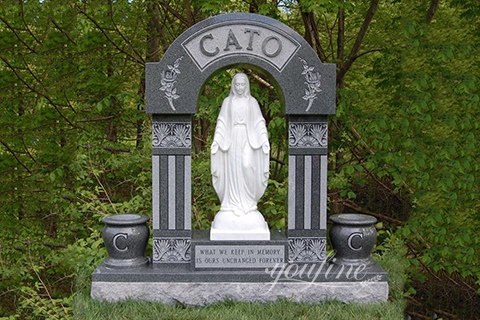 White Affordable Marble Virgin Mary Tombstone for Sale (1)